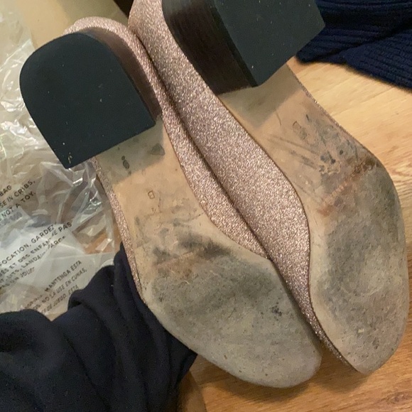 Loeffler Randall / Carter Bootie sock boot block heel  metallic sparkly pink 7.5 - Picture 7 of 7